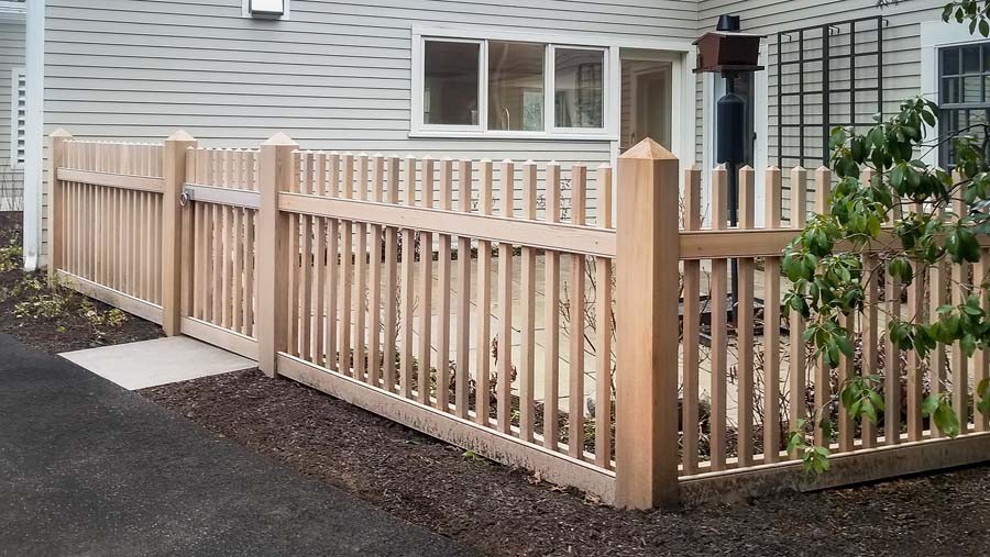 Square Picket New England Cedar Fence